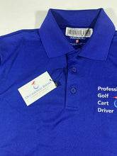 Load image into Gallery viewer, Occasional Birdie Golf Apparel Fun Golf Polo "Professional Golf Cart Driver"Blue