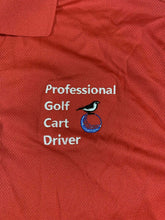 Load image into Gallery viewer, Occasional Birdie Golf Apparel Fun Golf Polo "Professional Golf Cart Driver" Red