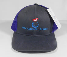 Load image into Gallery viewer, Occasional Birdie Golf Mesh Back Hat with "Occasional Birdie" Purple