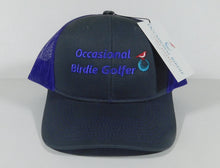 Load image into Gallery viewer, Occasional Birdie Golf Mesh Back Hat with "Occasional Birdie Golfer" Purple