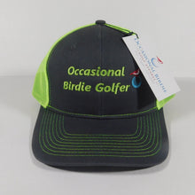 Load image into Gallery viewer, Occasional Birdie Golf Mesh Back Hat with "Occasional Birdie Golfer" Green