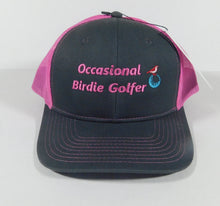 Load image into Gallery viewer, Occasional Birdie Golf Mesh Back Hat with "Occasional Birdie Golfer" Pink