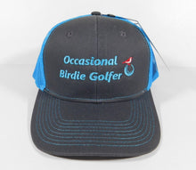 Load image into Gallery viewer, Occasional Birdie Golf Mesh Back Hat with "Occasional Birdie Golfer" Blue
