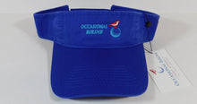 Load image into Gallery viewer, Occasional Birdie Golf Apparel Visor with "Occasional Birdie" and Logo Royal Blue