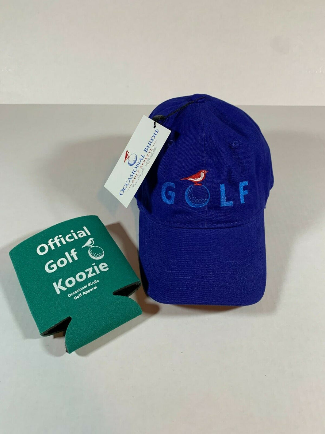 Occasional Birdie Golf Apparel Fun Golf Hat GOLF With Logo Royal Blue