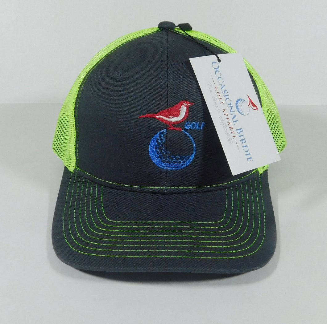 Occasional Birdie Golf Mesh Back Hat Logo Only Green