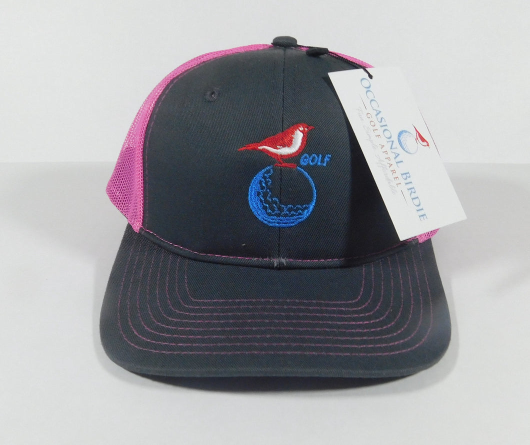 Occasional Birdie Golf Mesh Back Hat Logo Only Pink