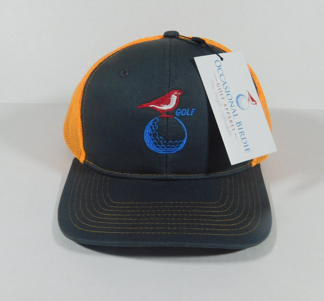 Occasional Birdie Golf Mesh Back Hat Logo Only Orange