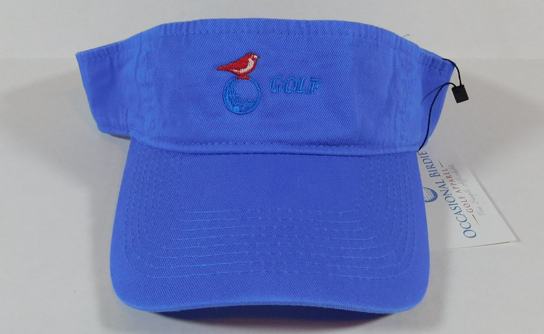 Occasional Birdie Golf Apparel Visor Logo Only Light Blue