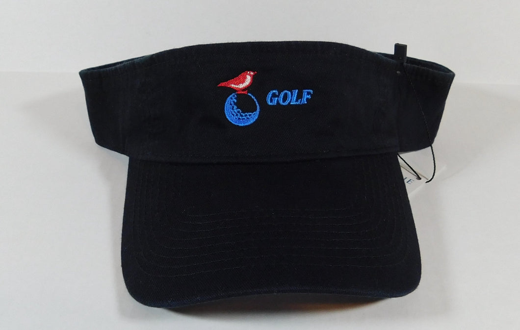 Occasional Birdie Golf Apparel Visor Logo Only Black