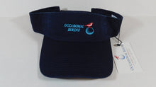 Load image into Gallery viewer, Occasional Birdie Golf Apparel Visor with &quot;Occasional Birdie&quot; and Navy Blue
