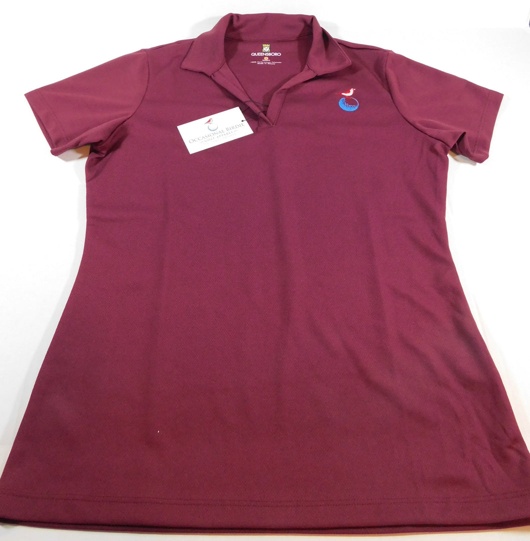 Women's Occasional Birdie Golf Apparel Golf Polo LOGO ONLY Maroon